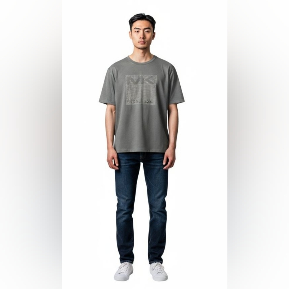 😻 3/$30 Michael Kors Men's Grey Logo T-Shirt Size Medium